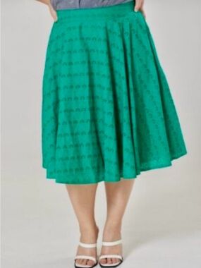 Timeless London Angelina Green Swing Skirt size 4 NWT
